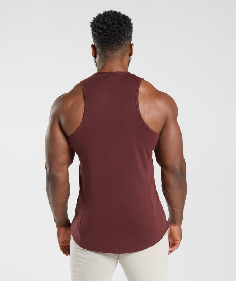 Men's Gymshark React Tanks Burgundy | CA D01573